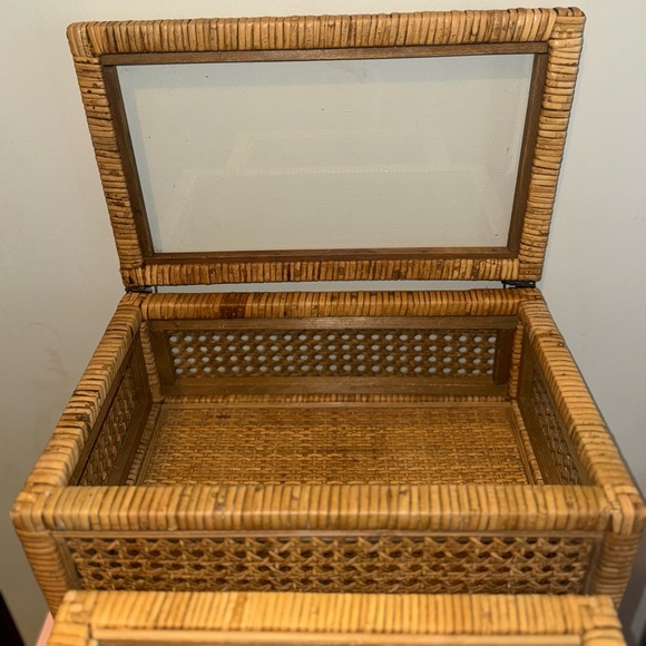 Woven Rattan Stackable Storage Display Box Set - Picture 6 of 6